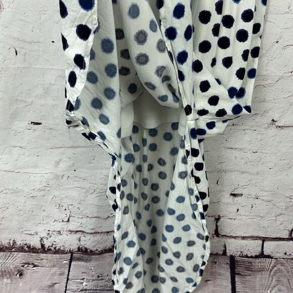 Old Navy Dress Womens Large L Maxi Polka Dot Elastic Waist Sundress Blue White - Picture 4 of 10